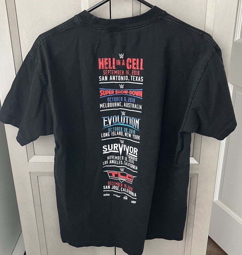WWE Crew T-Shirt Size Medium 2018 Hell In A Cell Survivor Series Black Adult